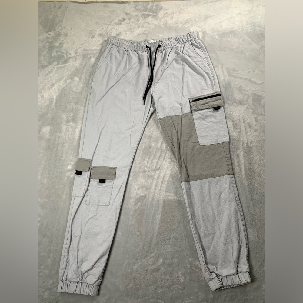 Topman Two-Tone Gray Cargo Pants